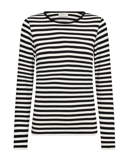 Freequent FQLIANA-TEE Bluse | Black w. Star Off-white