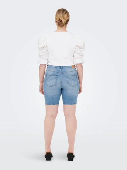 ONLY CARLAOLA REG DEST DNM SHORTS - Hellblauer Denim