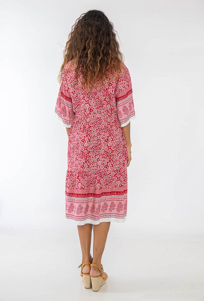 MIND by lene Rød Mønsteret Kjole