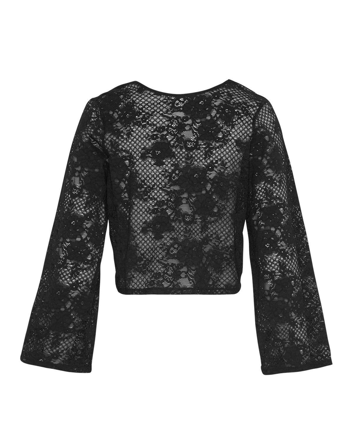 Moss Copenhagen MSCHAntonie Top Black sort blondebluse med brede ærmer