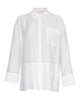 Hvid skjorte let gennemsigtig oversize look enkelt brystlomme MOSS Copenhagen MSCHBarrington Shirt White