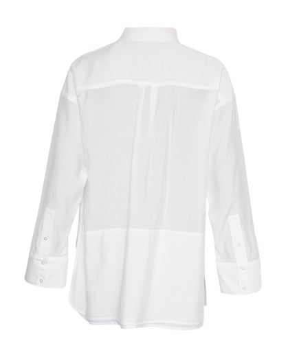 Hvid skjorte let gennemsigtig oversize look MOSS Copenhagen MSCHBarrington Shirt White