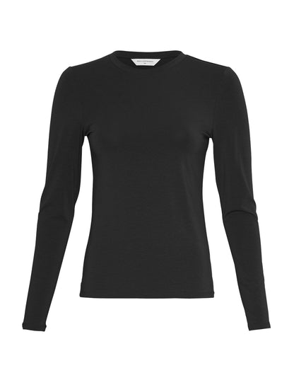 basic sort langærmet t-shirt Moss Copenhagen MSCHBetrina O LS Top Black