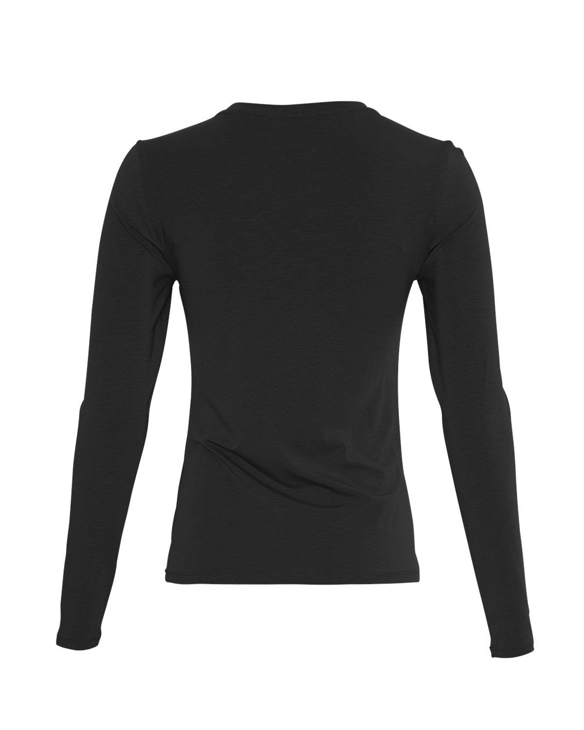 ryggen af basic sort langærmet t-shirt Moss Copenhagen MSCHBetrina O LS Top Black
