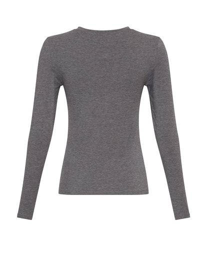 basic grå langærmet t-shirt MOSS Copenhagen MSCHBetrina O LS Top MGM