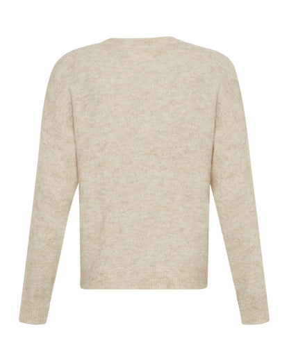 MSCHFestina Hope Pullover Oatmeal Melange beige strik med sænkede skuldre