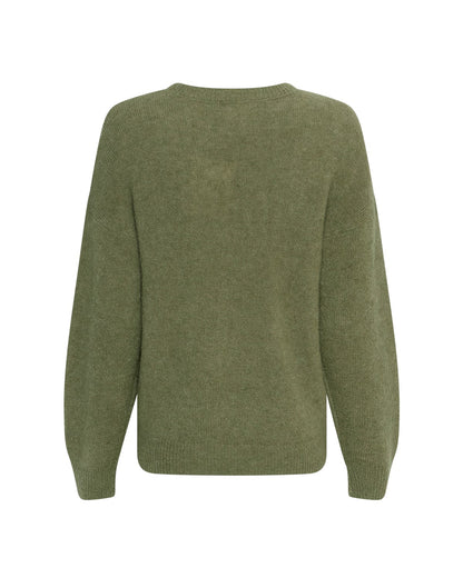 ryggen af grøn strik MOSS Copenhagen MSCHFestina Hope Pullover