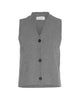 MSCHGinnette East Vest MGM finstrikket grå vest med sorte knapper foran