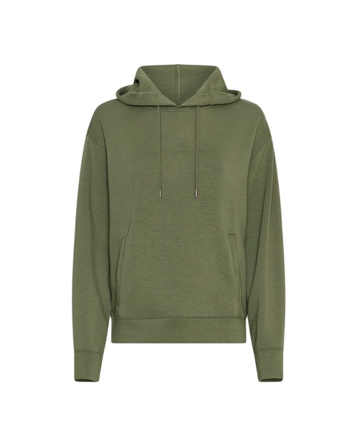 grøn hættetrøje MOSS Copenhagen MSCHIma Q Icon Logo Hood Sweatshirt