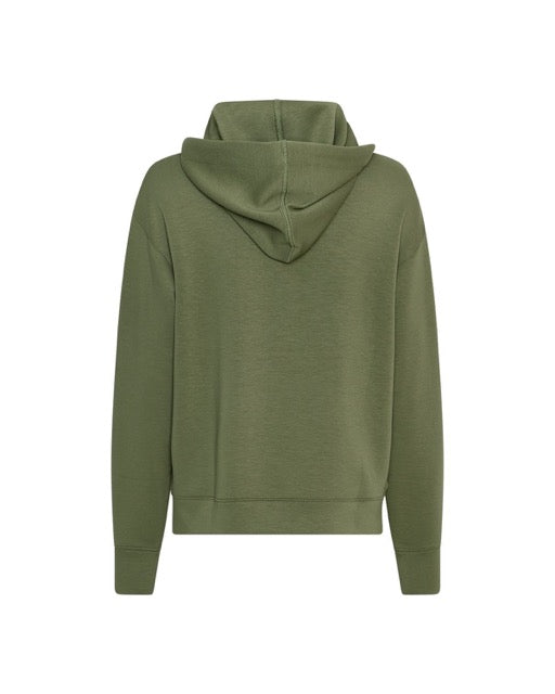 ryggen af grøn hættetrøje MOSS Copenhagen MSCHIma Q Icon Logo Hood Sweatshirt