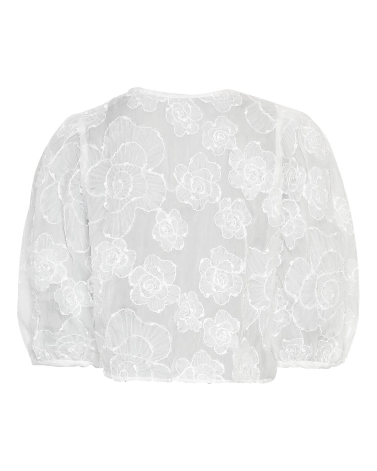 ryggen af hvid bluse MOSS Copenhagen MSCHIsmene 3/4 Shirt EMB