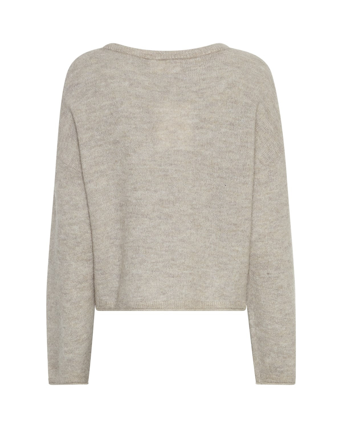 ryggen af beige strik MOSS Copenhagen MSCHKellsey Alegria Pullover