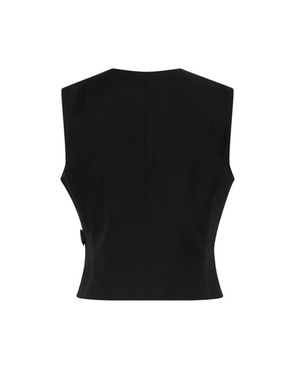 ryggen af sort vest med slp om effekt MOSS Copenhagen MSCHMachella Waistcoat black