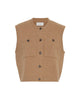 brun vest i strik med knappelukning og brystlommer. MOSS Copenhagen MSCHMarica Carina Vest Ermine