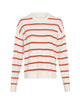 langærmet stribet pullover i hvid og rød MOSS Copenhagen MSCHMaura Rachelle Pullover STP