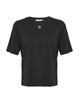 Moss Copenhagen sort t-shirt MSCHMelea Icon Tee BLACK/EGRET med hvidt lille logo foran