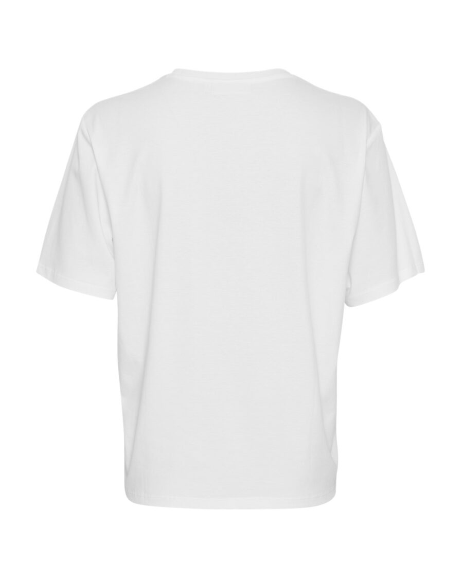 Moss Copenhagen hvid t-shirt MSCHMelea Icon Tee B WHITE/BLACK