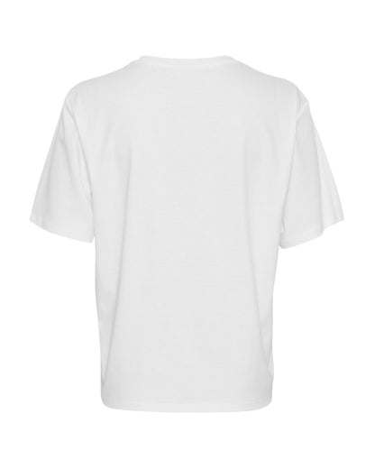 Moss Copenhagen hvid t-shirt MSCHMelea Icon Tee B WHITE/BLACK