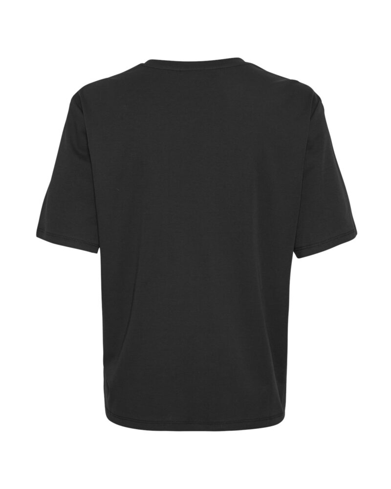 Moss Copenhagen sort t-shirt MSCHMelea Icon Tee BLACK/EGRET