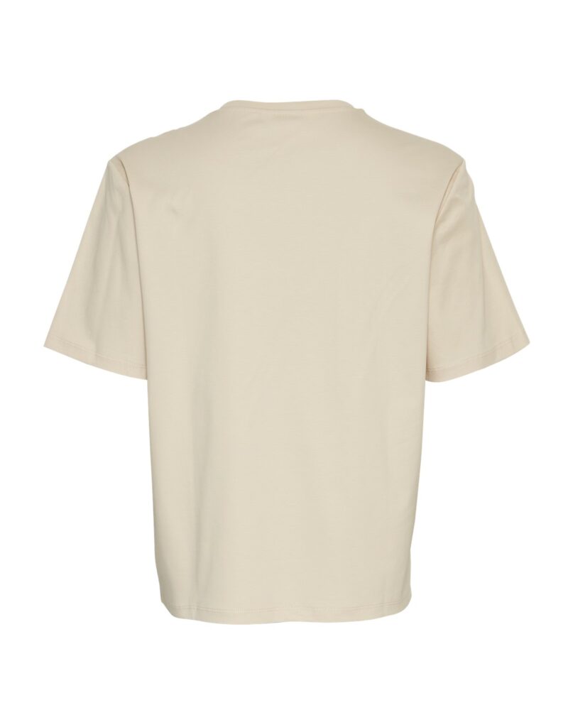 Moss Copenhagen beige t-shirt MSCHMelea Icon Tee OATMEAL/OATMEAL