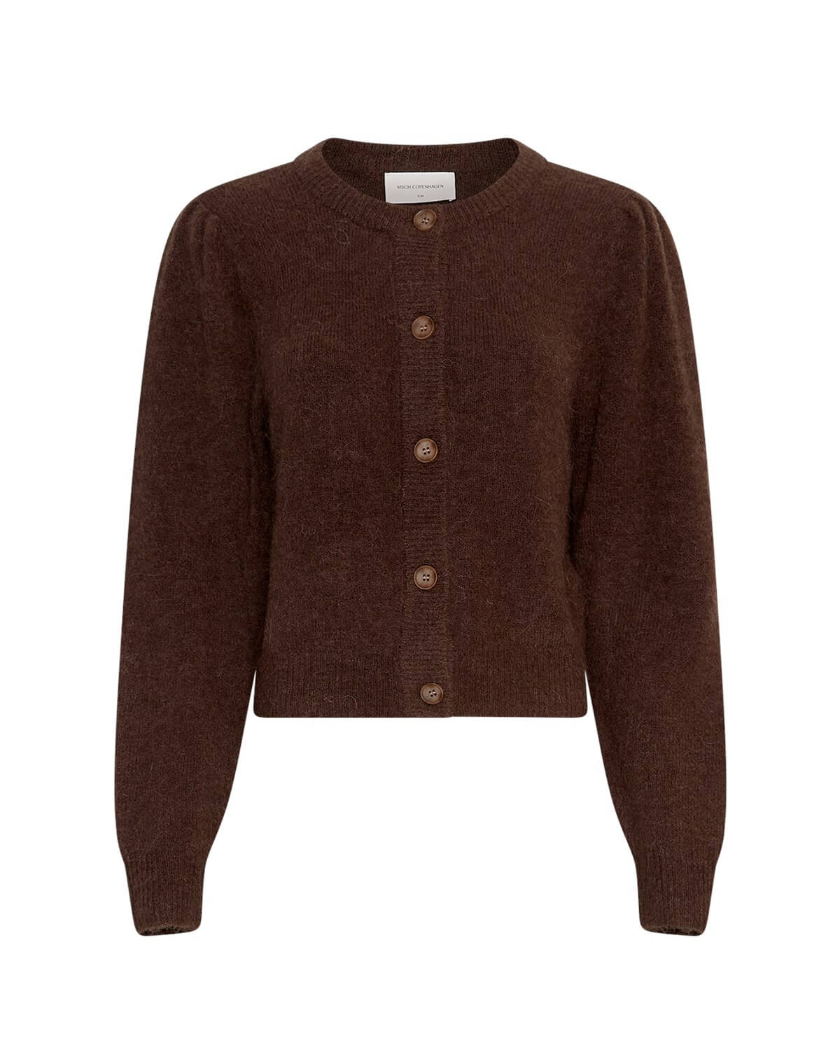 kort mørkebrun cardigan MOSS Copenhagen MSCHMiabelle Hope Cardigan