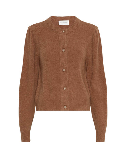 kort brun cardigan MOSS Copenhagen MSCHMiabelle Hope Cardigan | Toasted Coconut