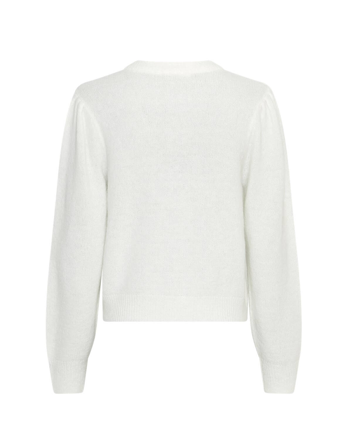 ryggen af kort hvid cardigan MOSS Copenhagen MSCHMiabelle Hope Cardigan