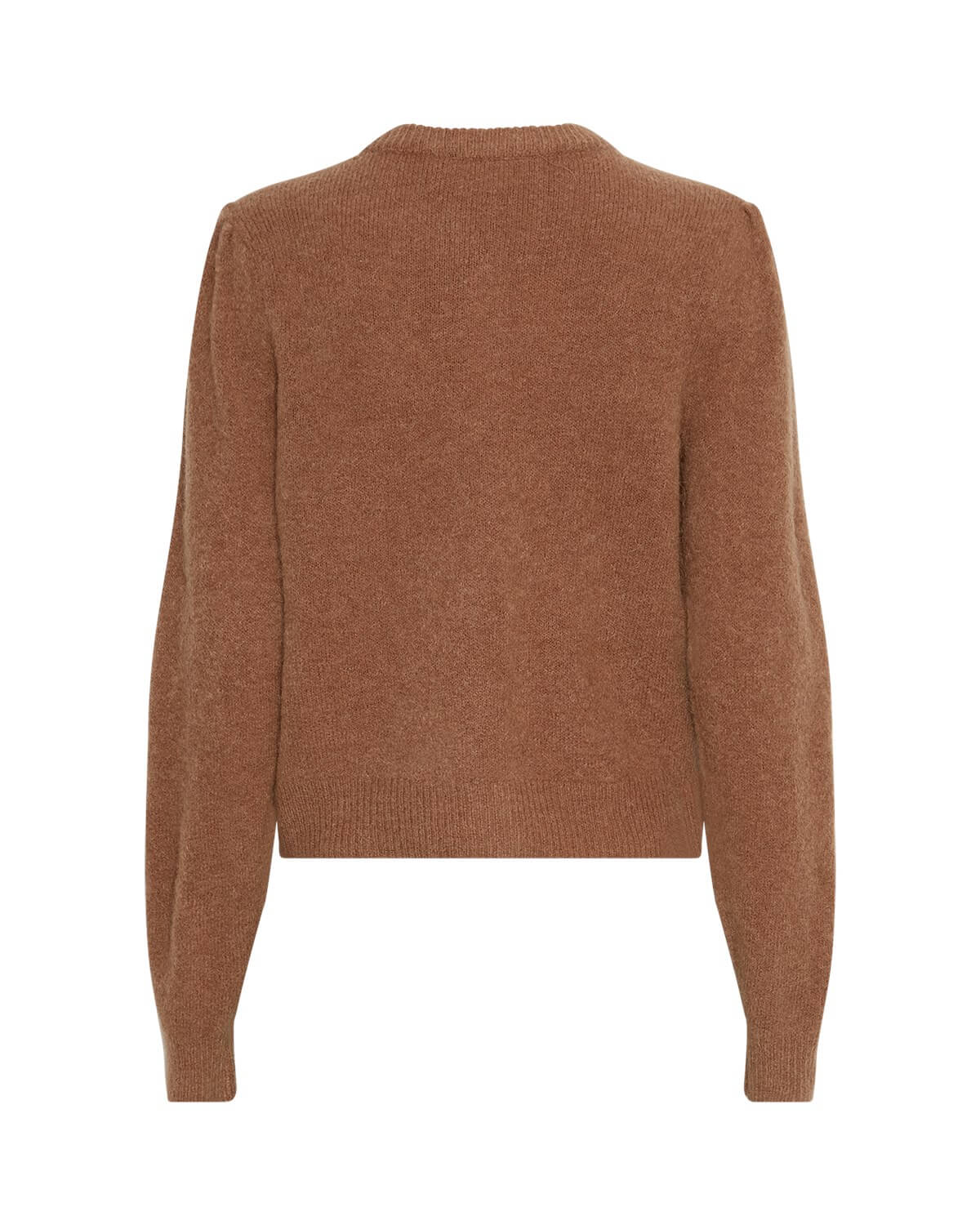ryggen af kort brun cardigan MOSS Copenhagen MSCHMiabelle Hope Cardigan | Toasted Coconut