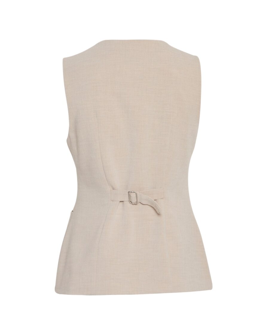 Moss Copenhagen beige vest MSCHMirabelle Michelle Vest Peyote med justerbar spænde i ryggen