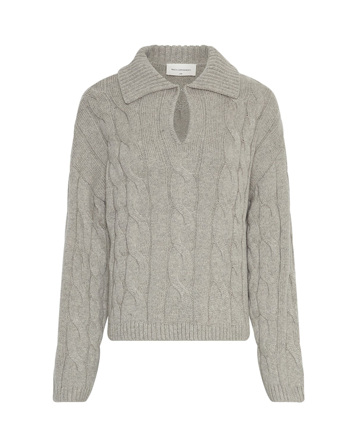 beige strik med krave. MOSS Copenhagen MSCHPavana Peony Pullover