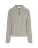 beige strik med krave. MOSS Copenhagen MSCHPavana Peony Pullover