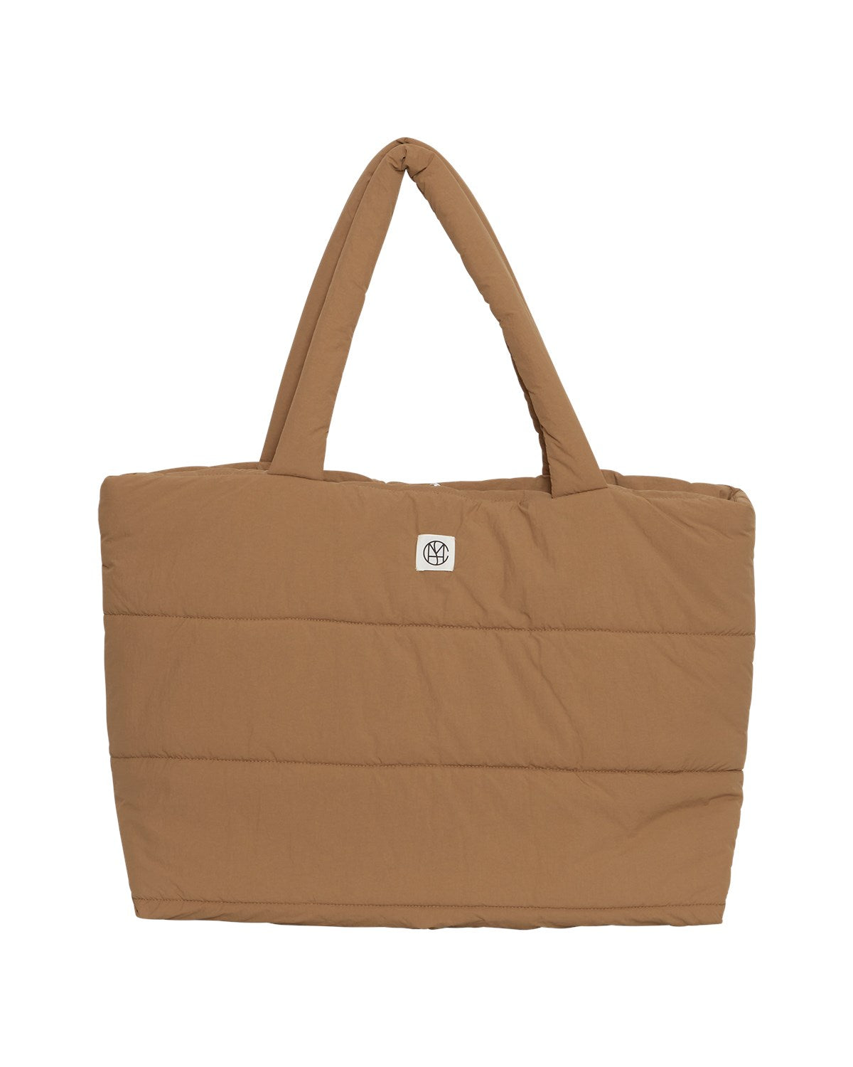 brun shopper taske med et stort rum og enkel knappelukning MOSS Copenhagen MSCHSasja Icon Shopper