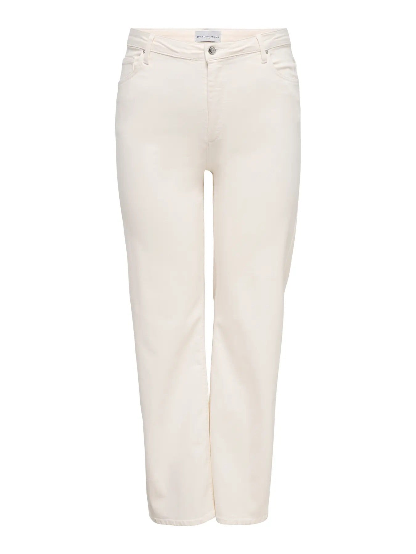 hvide jeans ONLY Carmakoma CARWILLY HW WIDE DNM DOT019 Ecru