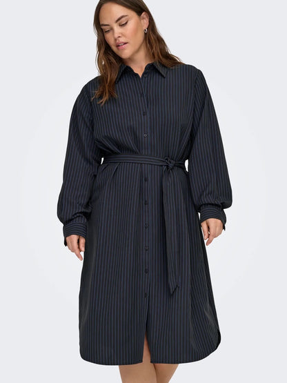 stribet skjortekjole ONLY Carmakoma CARKIMMI Shirt Dress Naval Academy stripes
