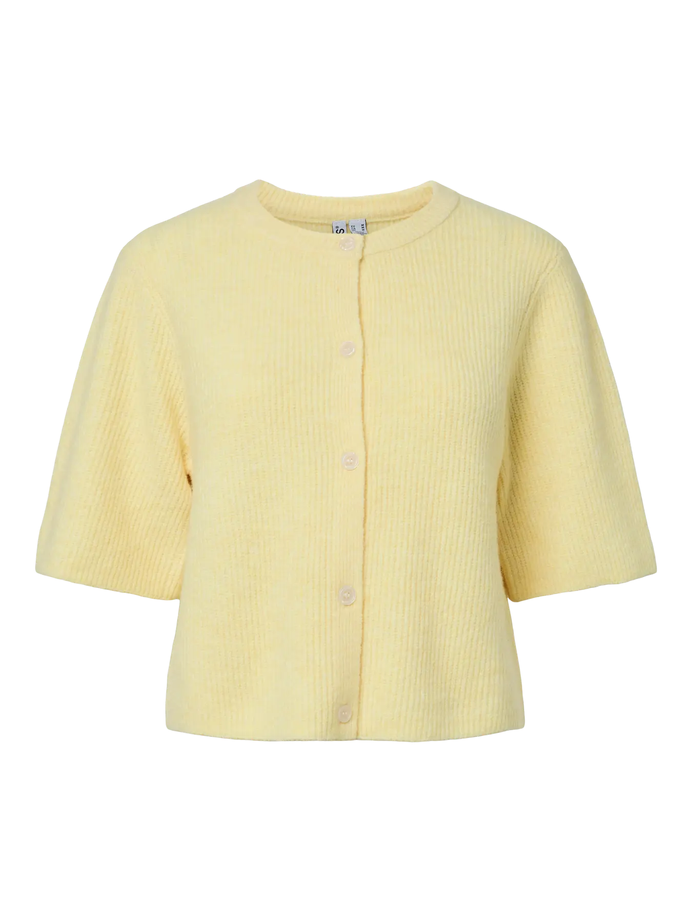 PIECES PCSILLY SS O-NECK KNIT CARDIGAN | Pale Banana Mel