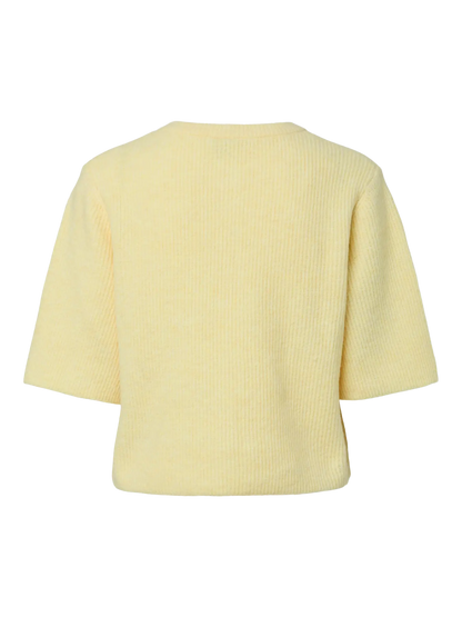 PIECES PCSILLY SS O-NECK KNIT CARDIGAN | Pale Banana Mel
