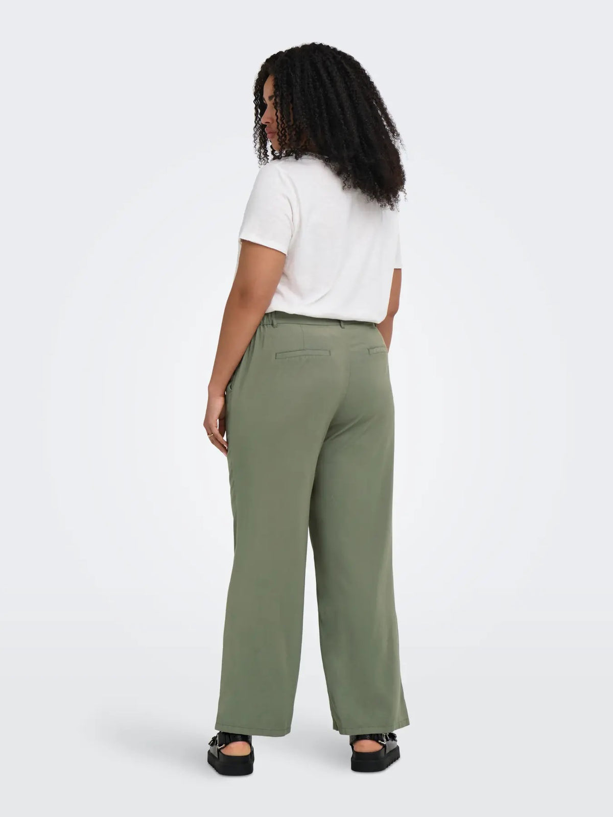 ONLY CARARIS LIFE HW STRAIGHT PANTS (Smokey Olive)