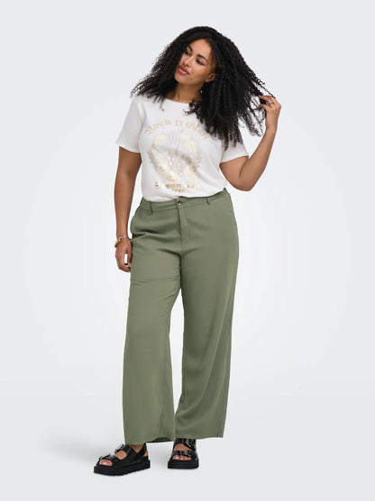 ONLY CARARIS LIFE HW STRAIGHT PANTS (Smokey Olive)