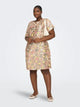 CARMABELLE S/S BOATNECK MIDI DRESS JRS - Sunlight (Mabelle) Floral sequin copper