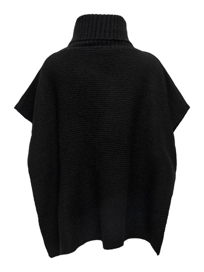 ONLY Carmakoma ONLLOVISA LIFE KNIT PONCHO | Black