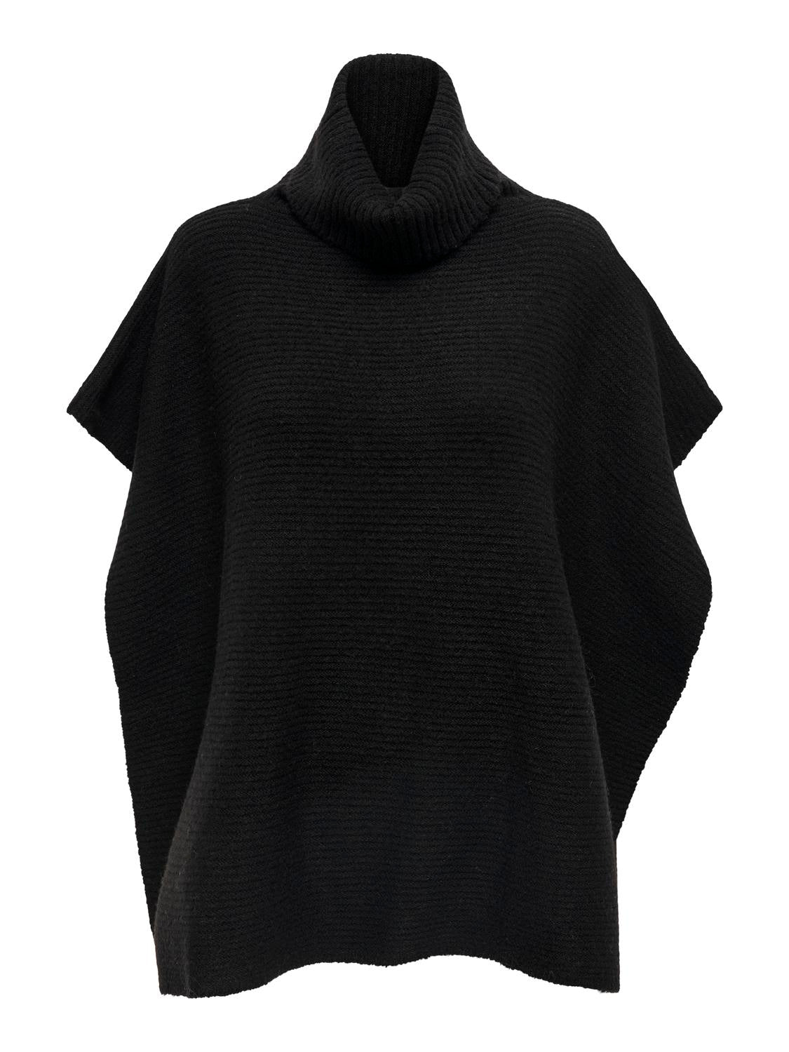 ONLY Carmakoma ONLLOVISA LIFE KNIT PONCHO | Black