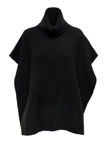 ONLY Carmakoma ONLLOVISA LIFE KNIT PONCHO | Black