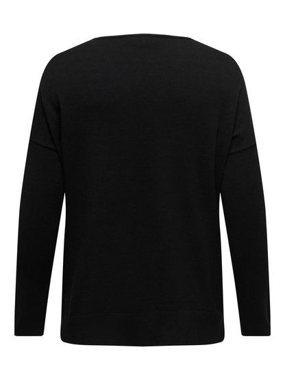ONLY Carmakoma CARIBI LS LOOSE V-NECK KNT | Black