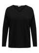 ONLY Carmakoma CARIBI LS LOOSE V-NECK KNT | Black