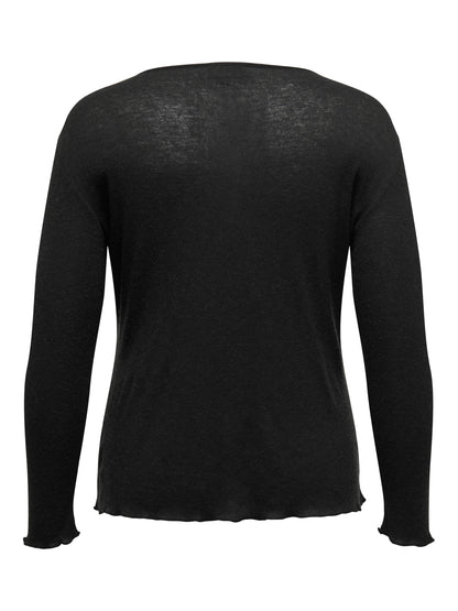 ONLY Carmakoma CARSTRADA L/S O-NECK TOP | Black