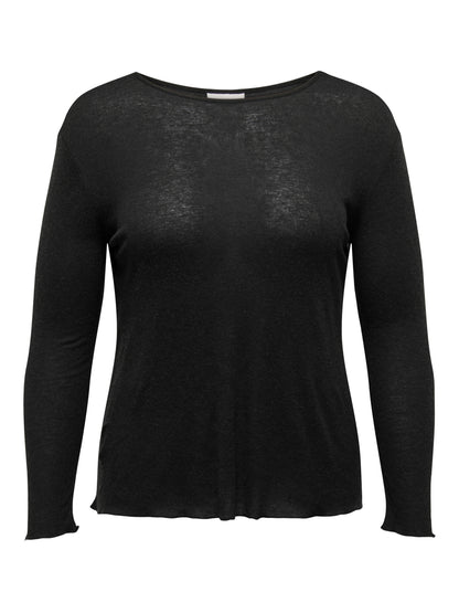 ONLY Carmakoma CARSTRADA L/S O-NECK TOP | Black