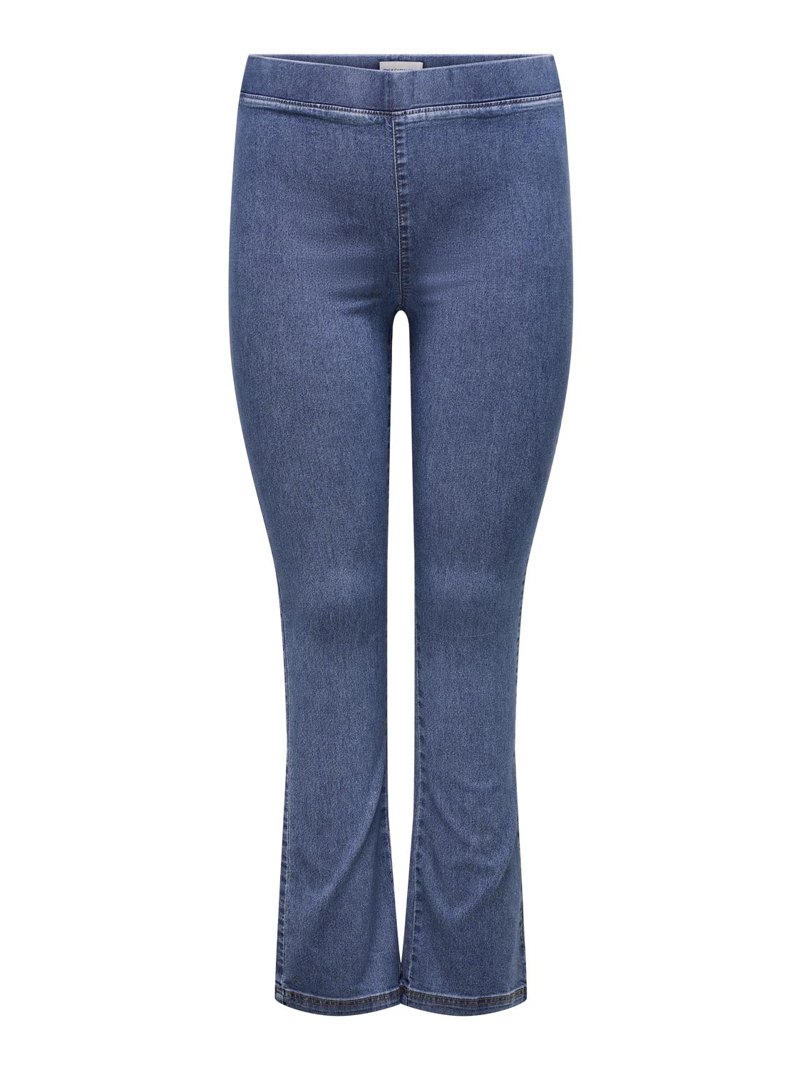 ONLY Carmakoma Medium Blue Denim Jeans CARREILY HW STRAIGHT DNM PIMBOX
