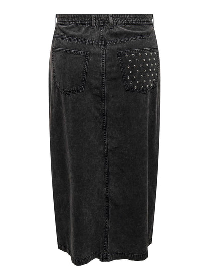 ONLY Carmakoma Black Long Skirt CARMANJA STUDED LONG SKIRT OTW
