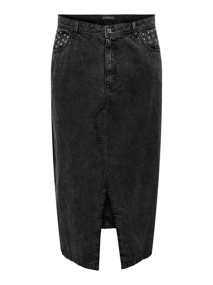 ONLY Carmakoma Black Long Skirt CARMANJA STUDED LONG SKIRT OTW