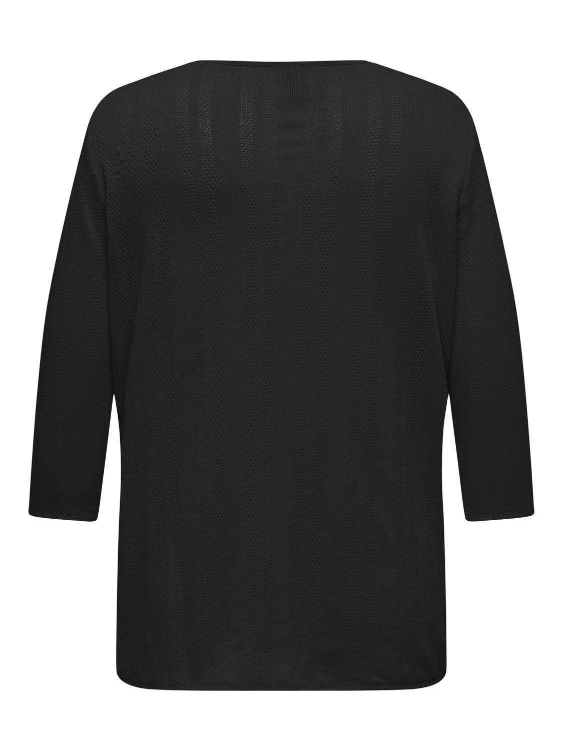 ONLY Carmakoma Black Knit Cardigan CARLOOP 3/4 CARDIGAN JRS